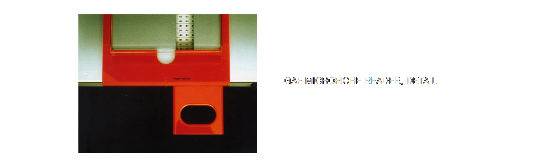 GAF Microfiche Reader, detail
